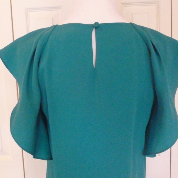 Green Teal Susi Side-Ruffle Flowy Dress - Picture 5 of 7